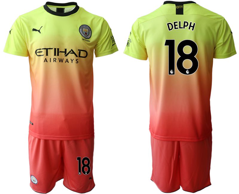 Men 2019-2020 club Manchester City away #18 yellow Soccer Jerseys